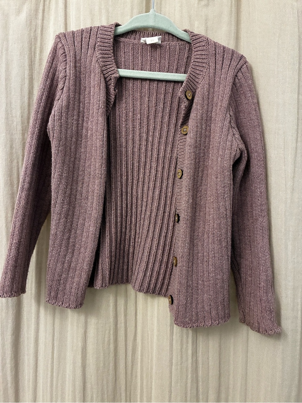 Jamie Kay Ribbed Button Cardigan - Mauve size 2 years